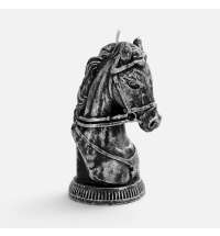 Свеча фигурная «Бюст лошади», серебристая