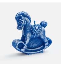 Свеча фигурная «Лошадка-качалка», синяя