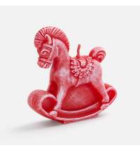 Свеча фигурная «Лошадка-качалка», красная