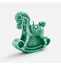 Свеча фигурная «Лошадка-качалка», зеленая