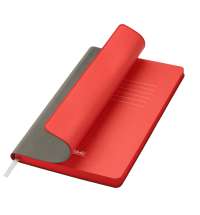 Ежедневник Latte soft touch недатированный, серый/красный