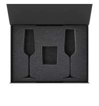 Ложемент под свечу Enigma + 2 бокала для шампанского в среднюю коробку-трансформер (арт. 695721)