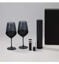 Подарочный набор 2 бокала для вина Black Edition + набор для вина Sacramento в черной коробке