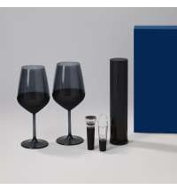 Подарочный набор 2 бокала для вина Black Edition + набор для вина Sacramento в синей коробке