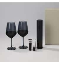 Подарочный набор 2 бокала для вина Black Edition + набор для вина Sacramento в серой коробке