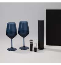 Подарочный набор 2 бокала для вина Sapphire + набор для вина Sacramento в черной коробке