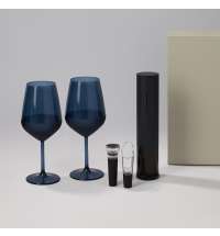 Подарочный набор 2 бокала для вина Sapphire + набор для вина Sacramento в серой коробке