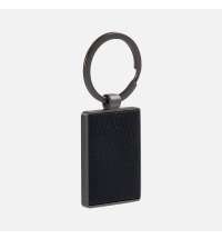 Брелок Gun Metal Leather Rectangle, графитовый