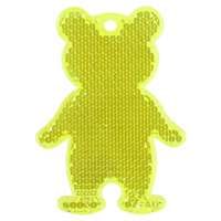 Пешеходный светоотражатель «Мишка», неон-желтый