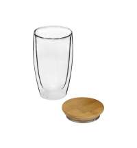 Стакан с двойными стенками и бамбуковой крышкой «Batur»