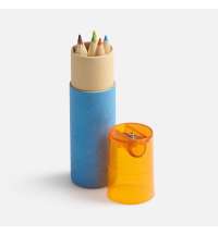 Набор цветных карандашей Kiddo с точилкой, голубой с оранжевым