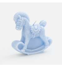 Свеча фигурная «Лошадка-качалка», голубая