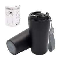 Термокружка Surprise To Go с индикатором, чёрная/серая