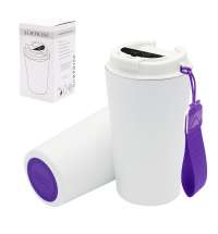 Термокружка Surprise To Go с индикатором, белая/фиолетовая