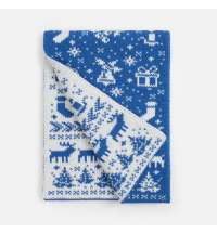 Шарф Holidale, синий с молочным