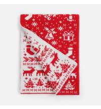 Шарф Holidale, красный с молочным