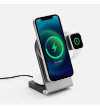 Складная станция беспроводной зарядки transForm, серый металлик