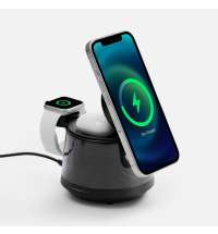 Bluetooth-колонка с подсветкой и беспроводной зарядкой Quantium, черная