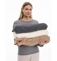 Плед Curve Verve, бежевый меланж