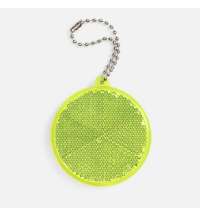 Пешеходный светоотражатель с цепочкой «Круг», неон-желтый