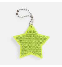 Пешеходный светоотражатель с цепочкой «Звезда», желтый неон