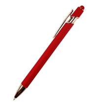 Ручка металлическая Brina софт-тач, красный