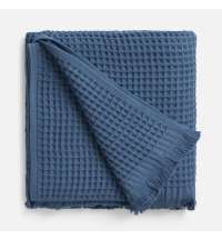 Плед вафельный Elenglect, темно-синий