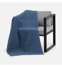 Плед вафельный Elenglect, темно-синий