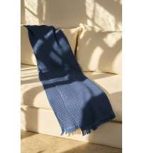 Плед вафельный Elenglect, темно-синий