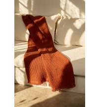 Плед вафельный Elenglect, оранжевый