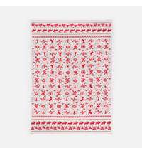 Плед Holidale, красный с молочным