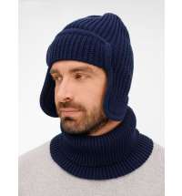 Шапка-ушанка Catch Match, темно-синяя