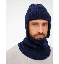Шапка-ушанка Catch Match, темно-синяя