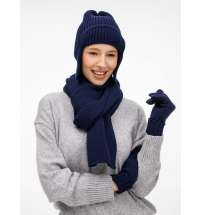 Шапка-ушанка Catch Match, темно-синяя