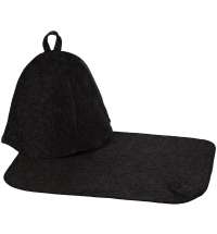 Набор для бани Heat Off с ковриком, черный