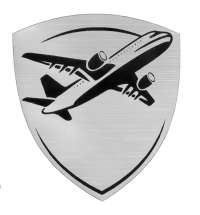 Шильд-наклейка самолет, серебро