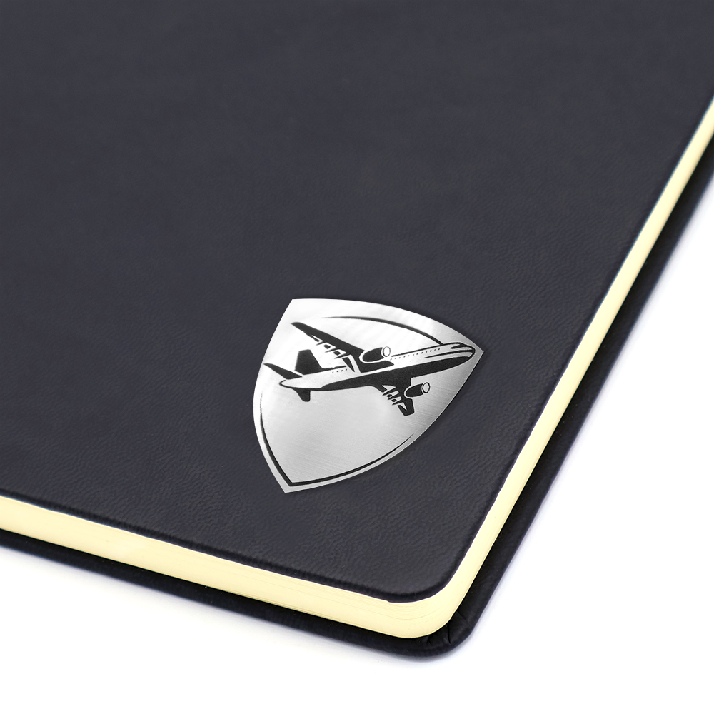 Шильд-наклейка самолет, серебро