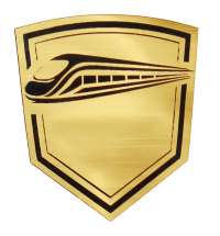 Шильд-наклейка поезд, золото