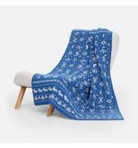 Плед Holidale, синий с молочным