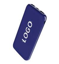 Внешний аккумулятор Kugo, 10000 mAh с подсветкой гравировки, синий