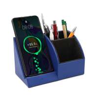 Настольный органайзер Prestige c беспроводной зарядкой, синий