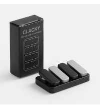 Антистресс-кликер Clacky, черный с серебристым