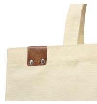 Сумка для покупок IVORY 325 г/м&sup2; с PU нашивкой, коричневый