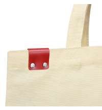 Сумка для покупок IVORY 325 г/м&sup2; с PU нашивкой, красный