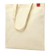 Сумка для покупок IVORY 325 г/м&sup2; с PU нашивкой, красный