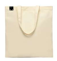 Сумка для покупок IVORY 325 г/м&sup2; с PU нашивкой, чёрный