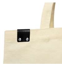 Сумка для покупок IVORY 325 г/м&sup2; с PU нашивкой, чёрный