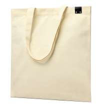 Сумка для покупок IVORY 325 г/м&sup2; с PU нашивкой, чёрный