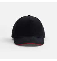 Бейсболка Classic 2.0, черная с красным кантом