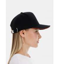 Бейсболка Classic 2.0, черная с красным кантом